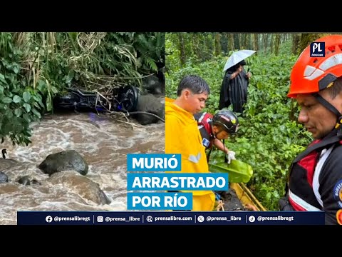 Motorista muere arrastrado por un río en Suchitepéquez; lluvias dañan viviendas en Mazatenango