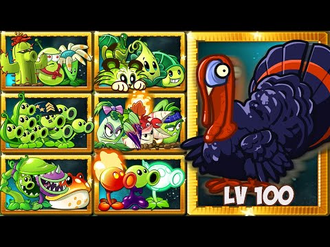 PvZ 2 Challenge  - Random 20 Team Plants Vs Team Turkey Zombie LEVEL 100 - Who Team The Best?