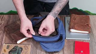 Удобная сумка для мужчин через плечо с уплотненной спинкой Vintagе 22176 синий