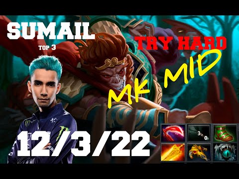 SUMAIL TRY HARD GODLIKE MONKEY KING MID ! HIGH AVERAGE MMR MATCH ! #DOTA2