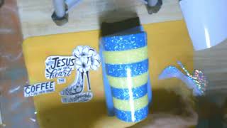 Easy Striped Glitter Tumbler Tutorial - How to get Crisp Straight Lines on a 20oz Modern Curve Cup