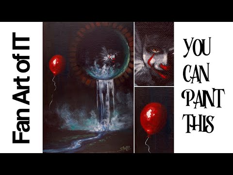 Easy Fan Art of Stephen King's IT Acrylic painting tutorial