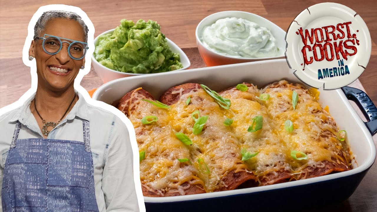 Carla Hall's Chicken Enchiladas Rojas | Worst Cooks in America | Food Network