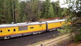 preview picture of video 'Union Pacific 844 at Williams Loop, Feather River 5-2-09'