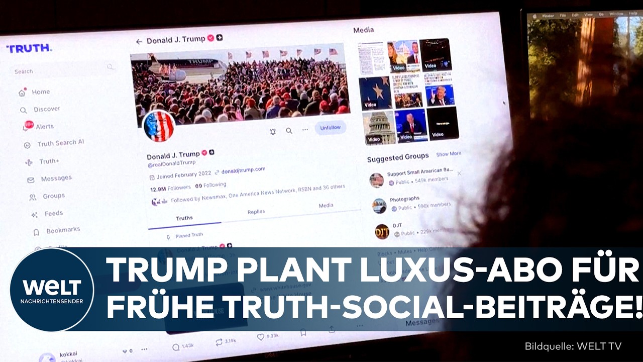 USA: 100.000 Dollar für Posts? Trump plant teures Premium-Abo für Zugang zu Truth-Social-Posts!