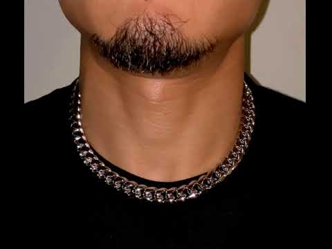 GoldStarsDC 12mm 18k White Gold Plated Chain (SKU: 0013CH-GD-12mm)