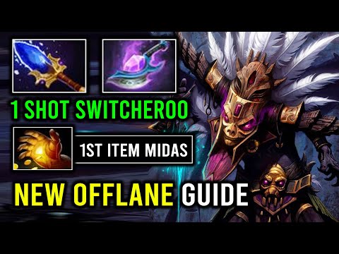 WTF 1st Item Midas Carry Witch Doctor Invisible Switcheroo | NEW Offlane Guide Dota 2