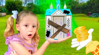 Nastya and her new kids playhouse with a funny clown