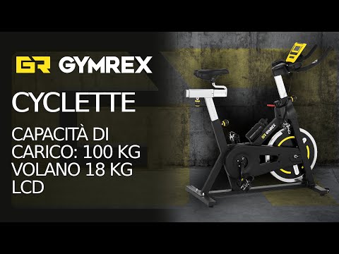 Video - cyclette - volano 18 kg - fino a 100 kg - LCD