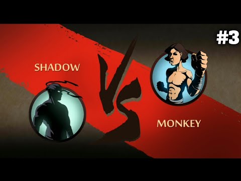 😈SHADOW VS MONKEY full action 😈video part 3  shadow fight 2