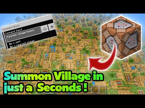How to summon Instant Village using Command Block in Minecraft PE/BE 1.19 !