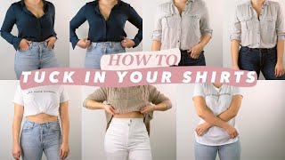 How to tuck in a shirt (T-shirt, chunky sweater, button down shirt) | Valentina Arjona