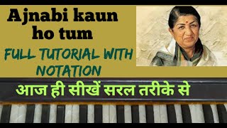 Download lagu Ajnabi Kaun Ho Tum Song Notations On Harmonium learn & practice  #kshamasingh #latamangeshkar mp3