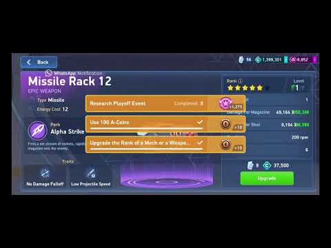 BEEF UP MISSILE RACK 12 AND ATTACK | MECH ARENA