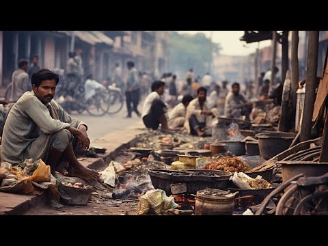 Mercado Chandni Chowk - Excursão a pé em Dehli Índia • 4K HDR
