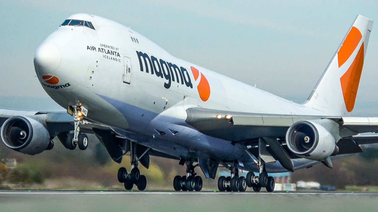 BOEING 747 DEPARTURE into the SHIMMERING SUN - 60 Mins of Cargo Planes at Liege (4K)