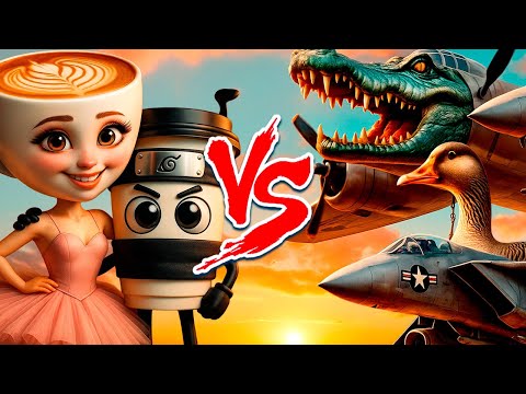 Balerinna Capucinna e Cappuccino Assassino VS Bombardiro Crocodilo e Bombombini Gusini (Brainrot)