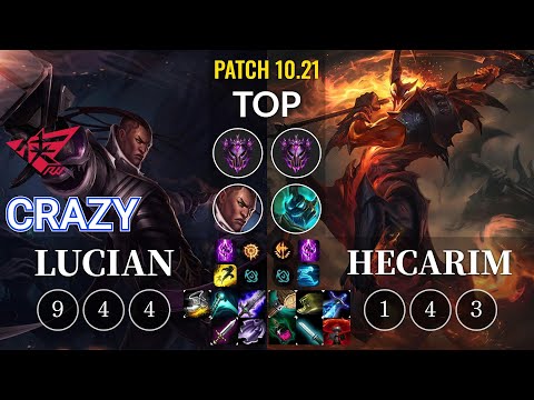 RW Crazy Lucian vs Hecarim Top - KR Patch 10.21