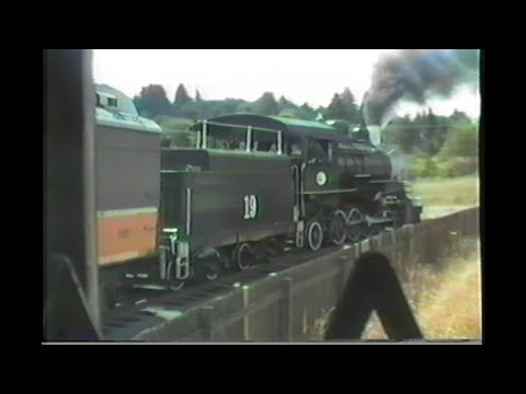 793. OP&E # 19 STEAM TRAIN back into station on the Oregon Pacific & Eastern Cottage Grove Oregon on