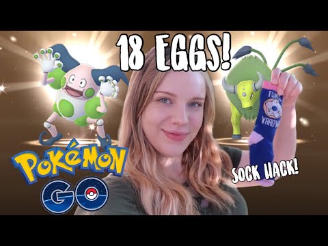 HATCHING 18 SHINY REGIONAL EGGS in Pokémon Go! (Sock Hatching Trick)