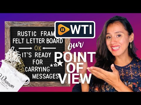 Rustic Wood Frame Black Felt Letter Board 10x10 inches. Pre-Cut White & Gold Letters - WTI product video review