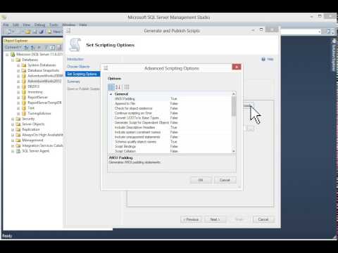 Generate Scripts For Database Objects In Sql Server 2012 Hd