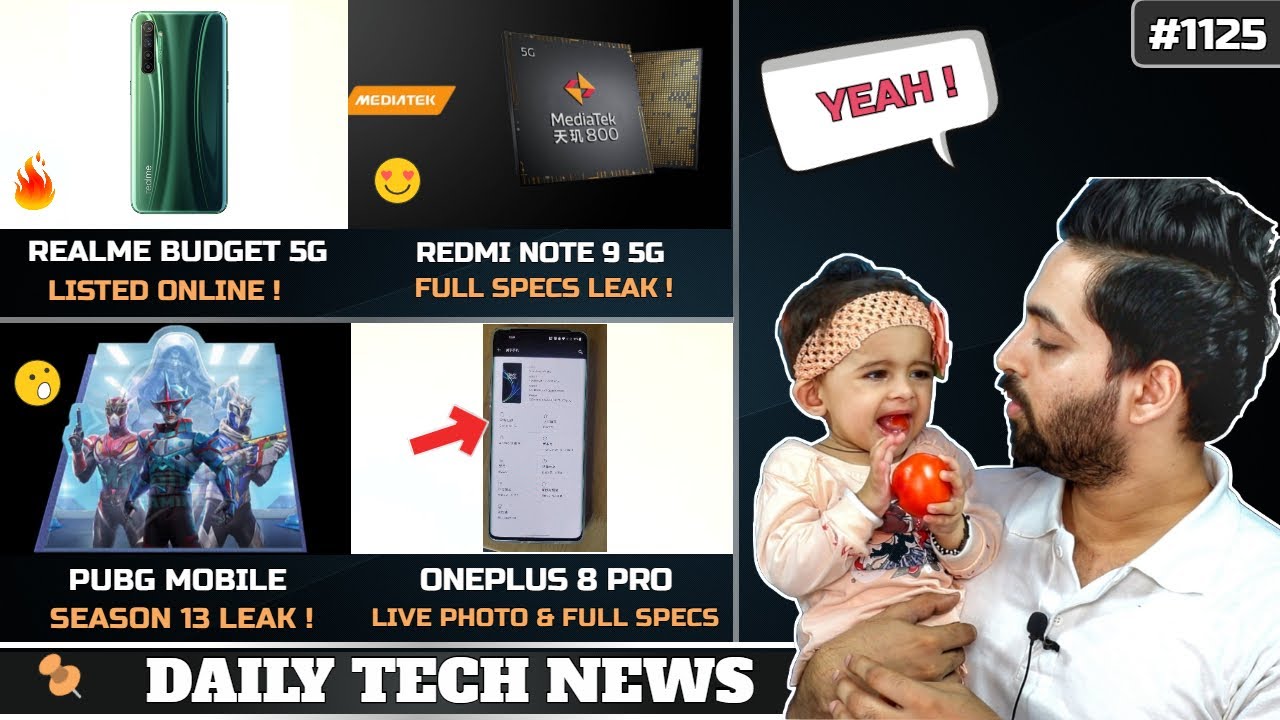 Realme Budget 5G Phone,Redmi Note 9 Mediatek 800 5G,PUBG Mobile Season 13,Oneplus 8 Pro Full Specs