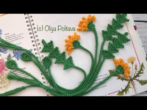 How to Crochet Dandelion Leaf Bookmark, EASY Crochet Tutorial