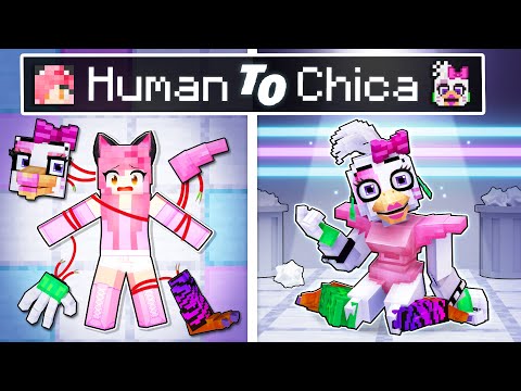 From HUMAN To GLAMROCK CHICA Story In Minecraft!