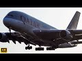 CLOSE UP A380s At Dawn LONDON HEATHROW Airport Plane Spotting LHR 4K