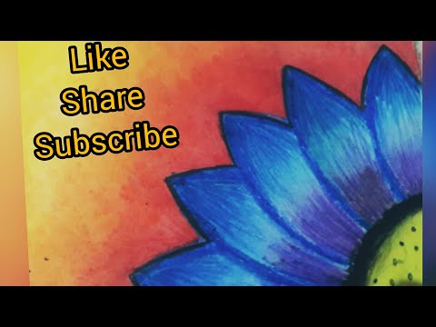 easy flower with oil pastel drawing  || YT Shorts ||   @dhrumi's art