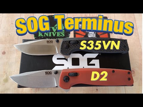 SOG Terminus XR knives in D2 & S35VN/includes disassembly/ Lightweight and affordable !!