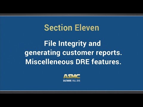DDI training section 11 - File integrity and generating customer reports.