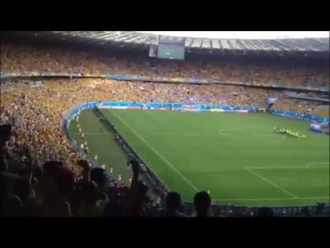 Colombia Canta su Himno y hace temblar el  Estadio Mineirão de Belo Horizonte Brasil