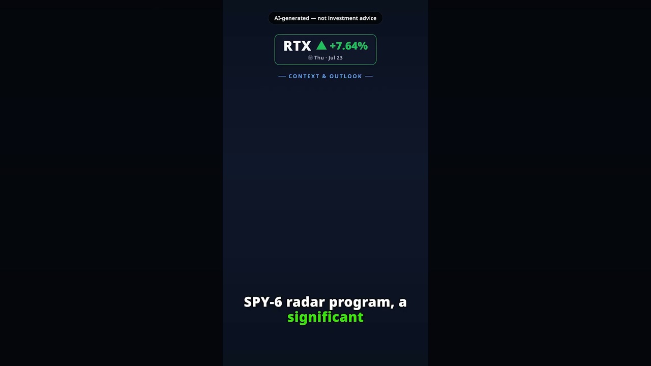 Por que a ação da RTX acelera hoje? RTX +7.64% (23 jul)