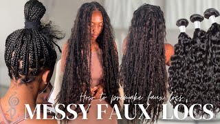 How you Pre-make Faux Locs with Human Hair curls + How to Install