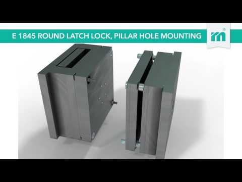 E 1845 Round latch lock, pillar hole mounting