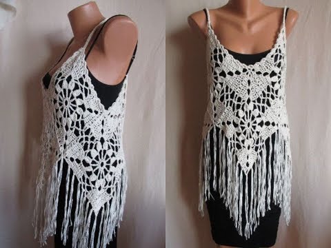 Cum crosetam rochie de plaja sau top stil hippie - foarte usor si rapid / Tutorial pas cu pas