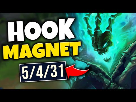 MY THRESH TURNED THE ENEMIES INTO MAGNETS!! (LAND EVERY HOOK) - League of Legends