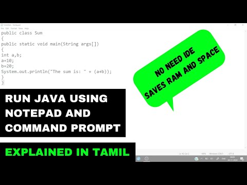 Run Java Programs Using Notepad And Command Prompt Tamil Code Screens