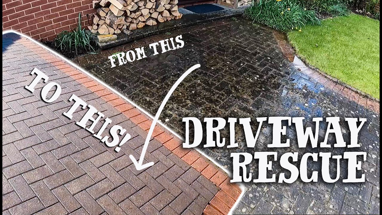 BLOCK PAVING TRANSFORMATION - Cleaning an old drive!