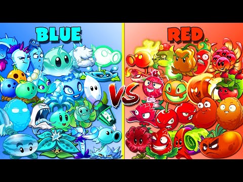 Team BLUE vs RED Plants - Who Will WIn? - PVZ 2 Team Plant vs Team Plant Battlez v10.7.1