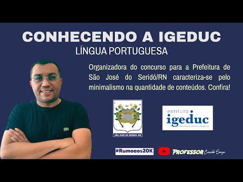 Prof. Cassildo Souza - Getting to Know the IDEGUC Exam Board (São José do Seridó/RN City Hall)