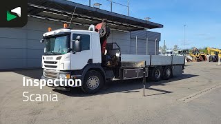 플랫베드 트럭 Scania P360 P 6X2 HMF 1820-K4 Kran Crane Lift+Steering Axle Air Suspens | 이미지 4 - Autoline