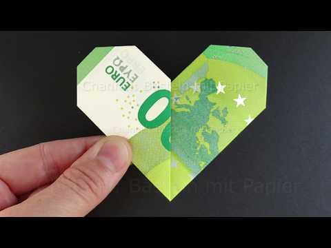 Geldscheine falten Herz - Herz aus 100 er Geldschein 💶❤