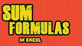 1.Excel Formulas Series Training || ALL SUM formulas in EXCEL (Excel 2016)