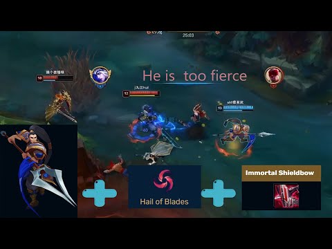 lol xin zhao with Hail of Blades  is  too fierce