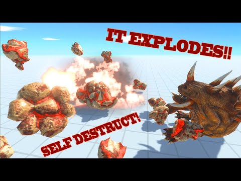 EXPLOSIVE LAVA GOLEM vs FIRE HELL HOUND W/ HEALTH BARS & PROPERTIES | Animal Revolt Battle Simulator