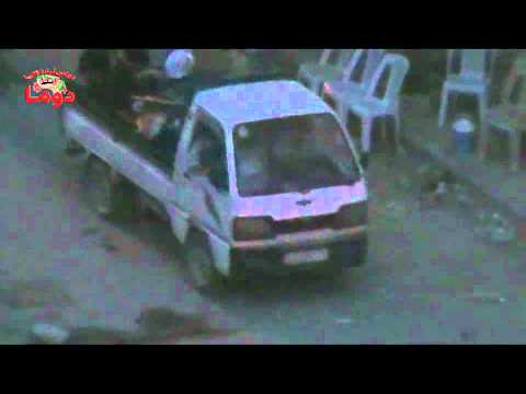 نزوح الأهالي جراء قصف للنظام في مدينة دوما في محافظة ريف دمشق