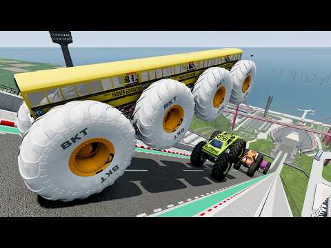 Epic High Speed Monster Truck Jumps and Crashes #072 - BeamNG Drive